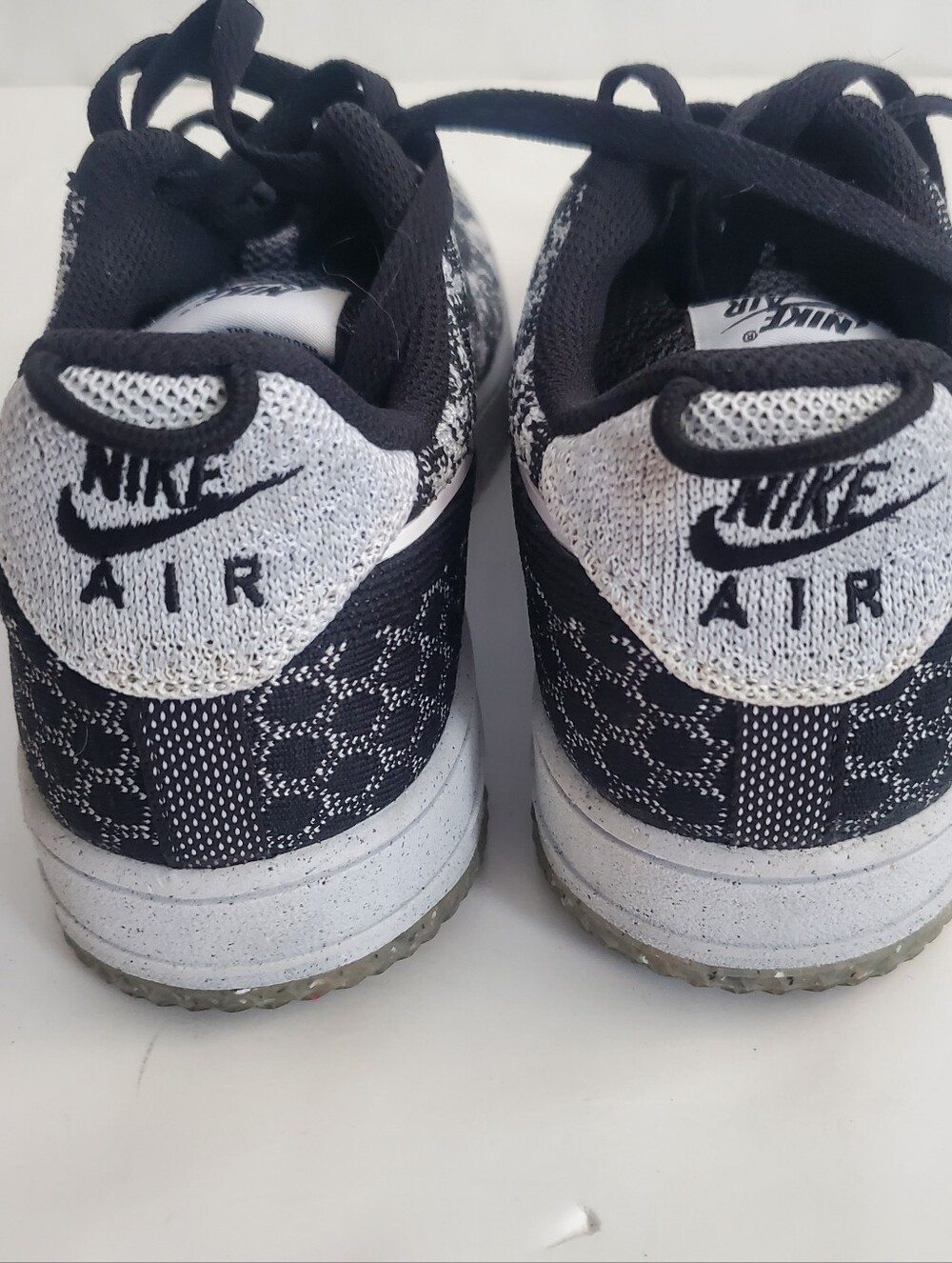 Nike Air Force 1 Crater Flyknit Men's 9 Black White Gray Shoes DM0590-001 - Picture 7 of 8